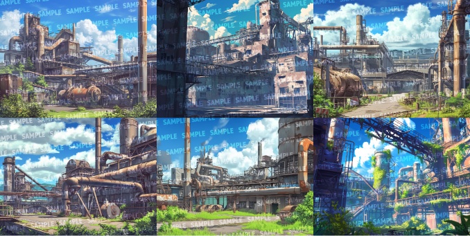 【背景50枚】廃工場|差分あり(ゲーム/TRPG/CoC/ココフォリア)