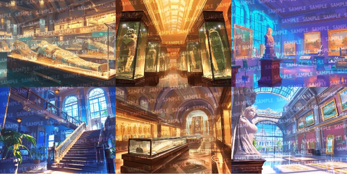 【背景80枚】美術館/博物館(ゲーム/TRPG/CoC/ココフォリア)