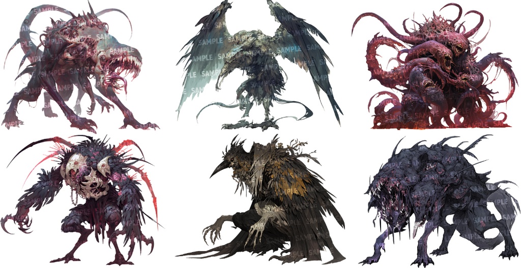 【透過素材50点】怪物|陸上/異形/魔物/魔獣(png)