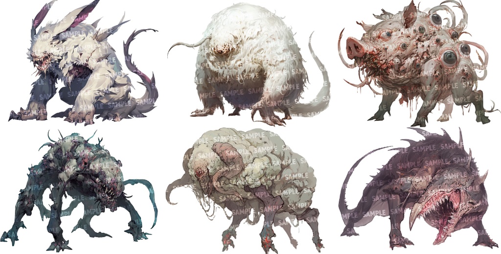 【透過素材50点】怪物|陸上/異形/魔物/魔獣(png)