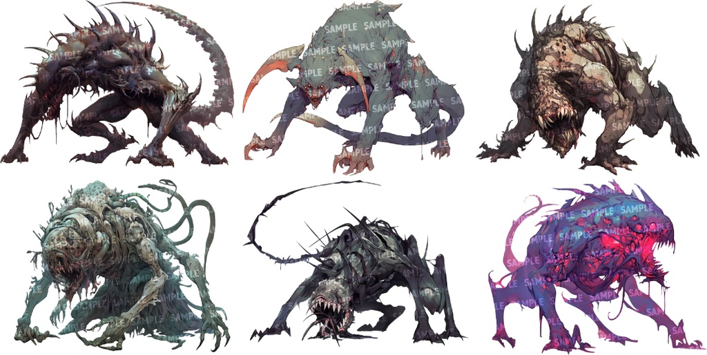 【透過素材50点】怪物|陸上/異形/魔物/魔獣(png)