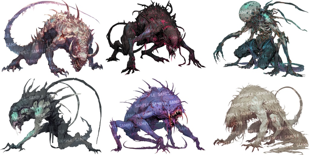 【透過素材50点】怪物|陸上/異形/魔物/魔獣(png)