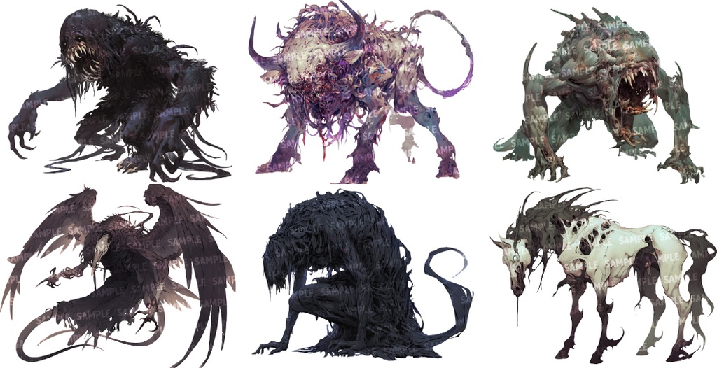 【透過素材50点】怪物|陸上/異形/魔物/魔獣(png)