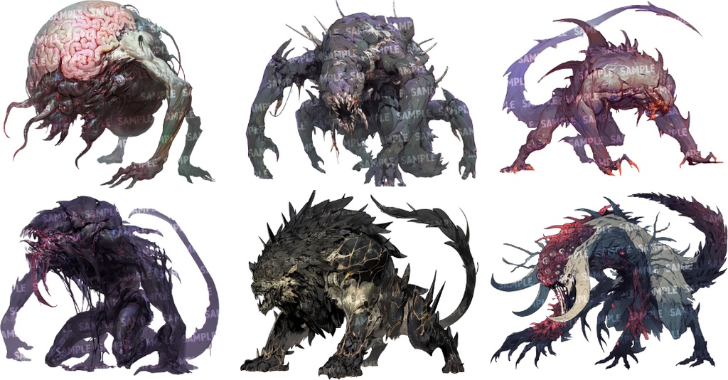 【透過素材50点】怪物|陸上/異形/魔物/魔獣(png)