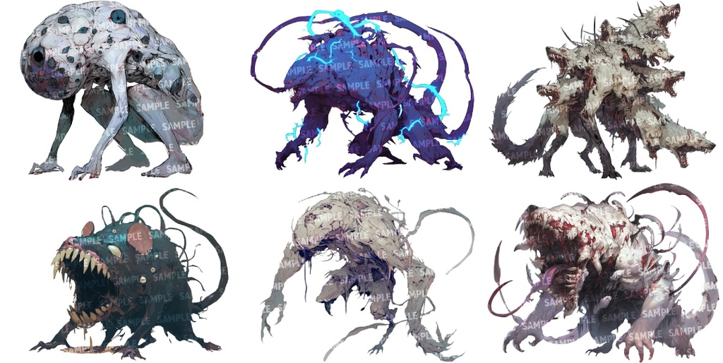 【透過素材50点】怪物|陸上/異形/魔物/魔獣(png)