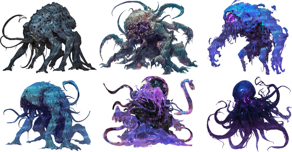 【透過素材50点】怪物|水棲/異形/魔物/魔獣(png)