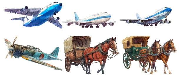 【透過素材60点】乗り物(png)