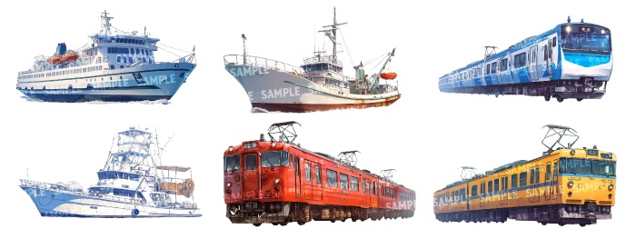 【透過素材60点】乗り物(png)