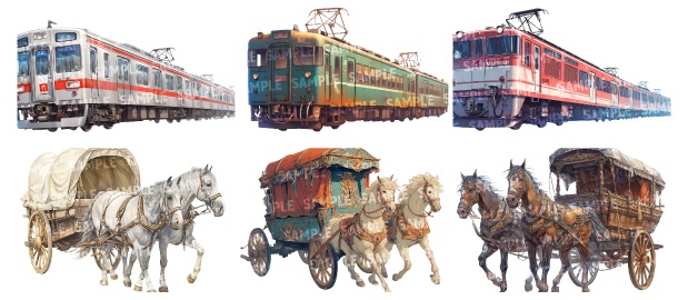 【透過素材60点】乗り物(png)