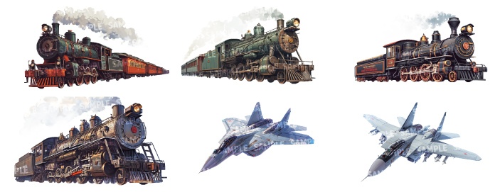 【透過素材60点】乗り物(png)