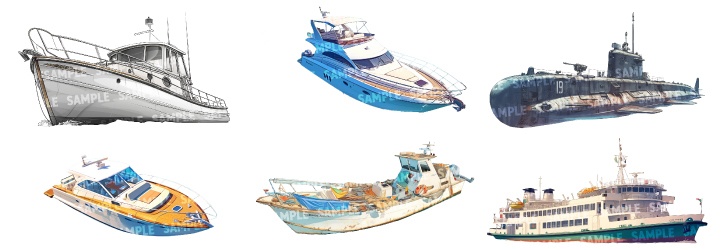 【透過素材60点】乗り物(png)