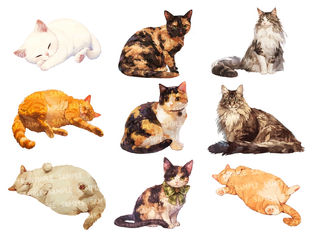 【透過素材100点】猫(png)