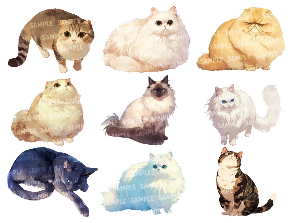 【透過素材100点】猫(png)