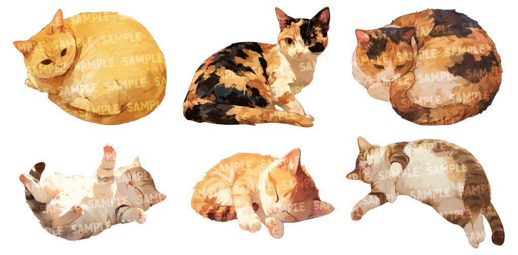 【透過素材100点】猫(png)