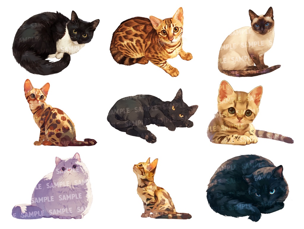 【透過素材100点】猫(png)