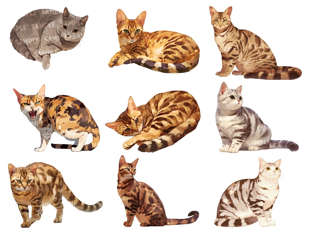 【透過素材100点】猫(png)