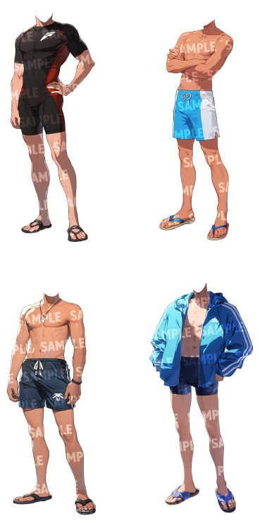 【立ち絵50点】水着|男性(png)