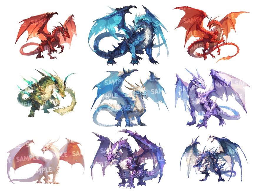 【透過素材60点】ドラゴン/龍/竜(png)