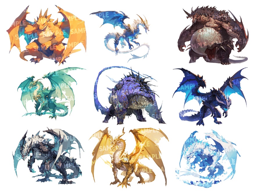 【透過素材60点】ドラゴン/龍/竜(png)