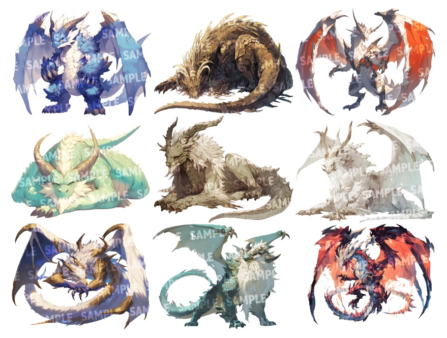 【透過素材60点】ドラゴン/龍/竜(png)