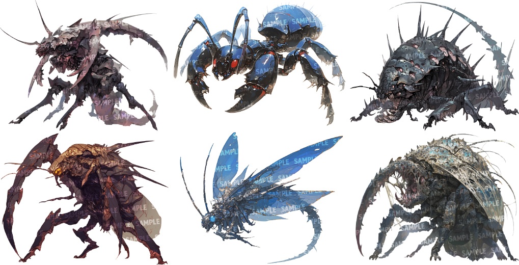 【透過素材50点】怪物|蟲/昆虫/異形/魔物/魔獣(png)