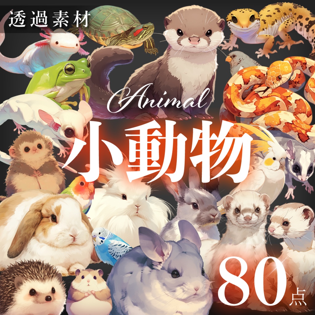 【透過素材80点】小動物|ペット/爬虫類/両生類(png)