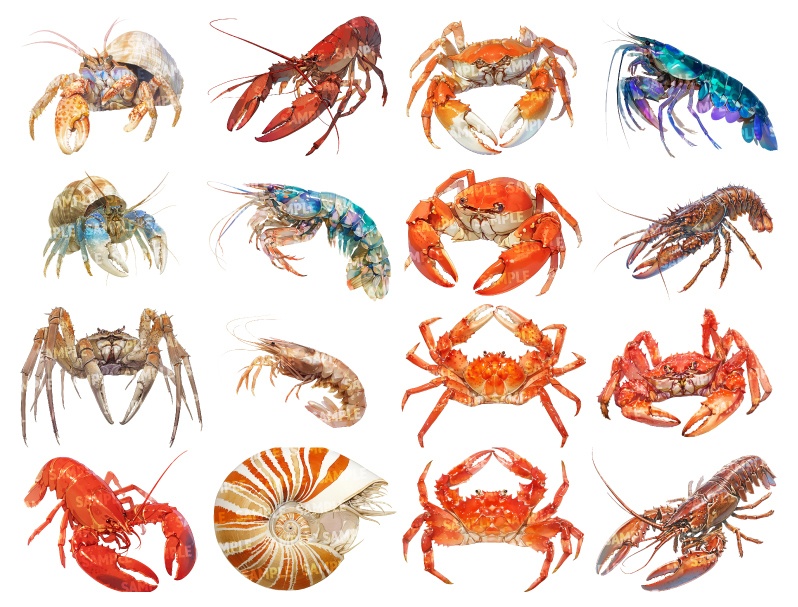 【透過素材150点】水棲生物(png)