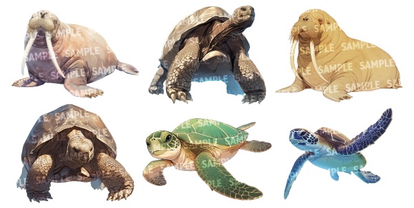 【透過素材150点】水棲生物(png)