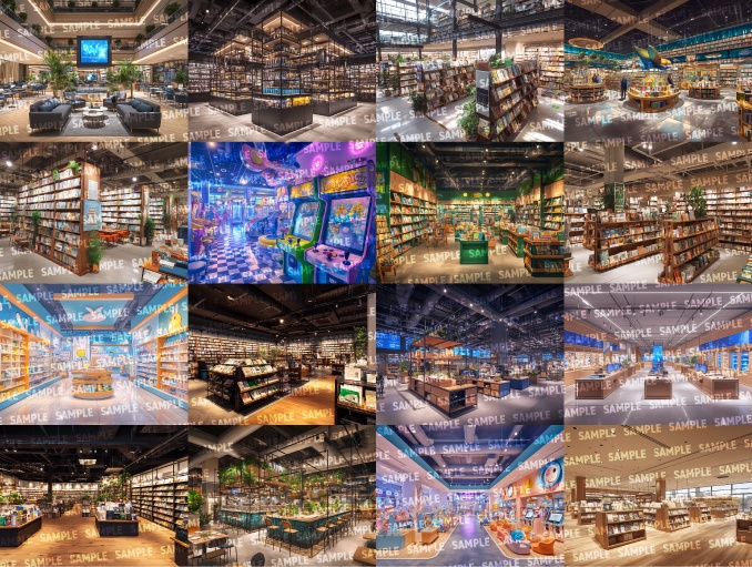 【背景80枚】ショッピングモール|服屋/本屋/外観/駐車場(ゲーム/TRPG/CoC/ココフォリア)