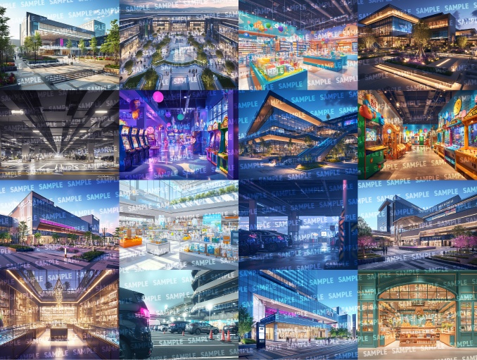 【背景80枚】ショッピングモール|服屋/本屋/外観/駐車場(ゲーム/TRPG/CoC/ココフォリア)