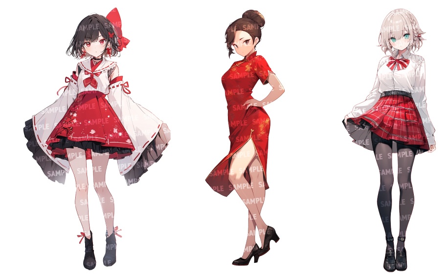 【立ち絵50点】コスプレ|女性/差分あり(png)