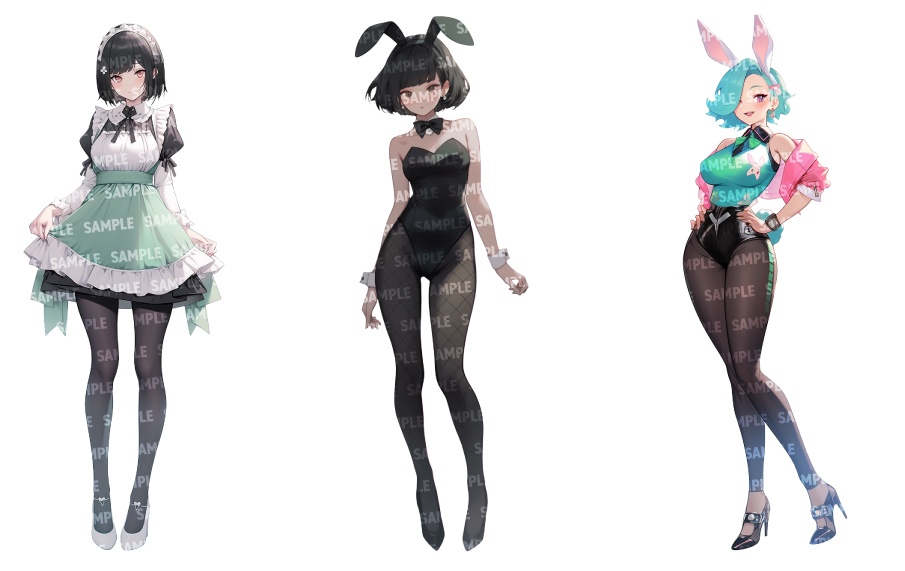 【立ち絵50点】コスプレ|女性/差分あり(png)