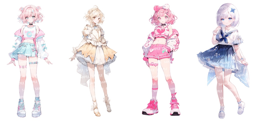 【立ち絵50点】コスプレ|女性/差分あり(png)