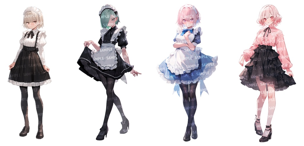 【立ち絵50点】コスプレ|女性/差分あり(png)