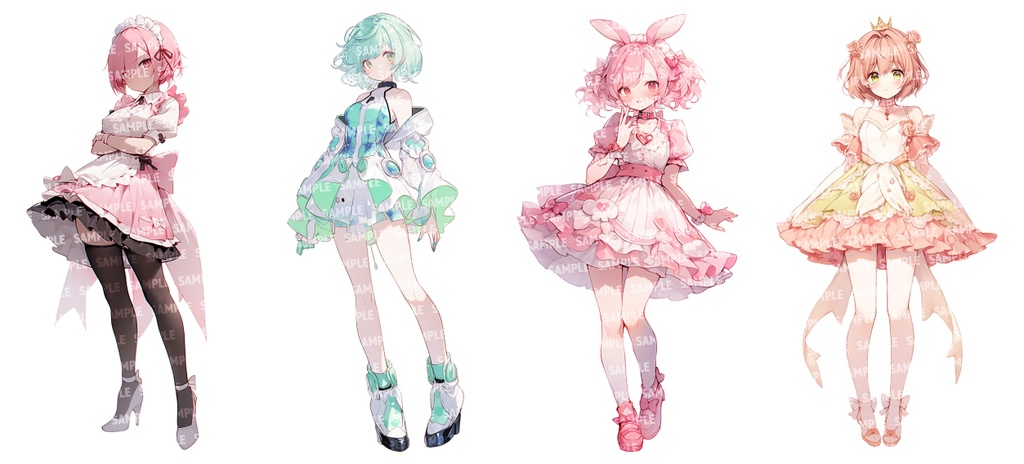 【立ち絵50点】コスプレ|女性/差分あり(png)