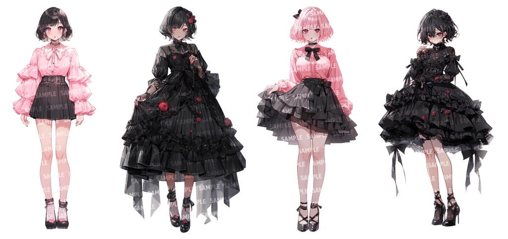 【立ち絵50点】コスプレ|女性/差分あり(png)