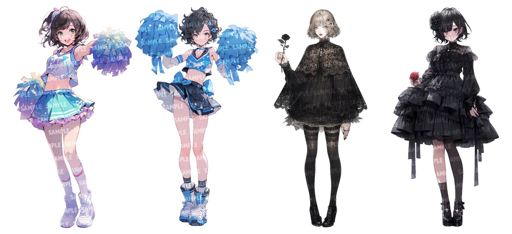 【立ち絵50点】コスプレ|女性/差分あり(png)