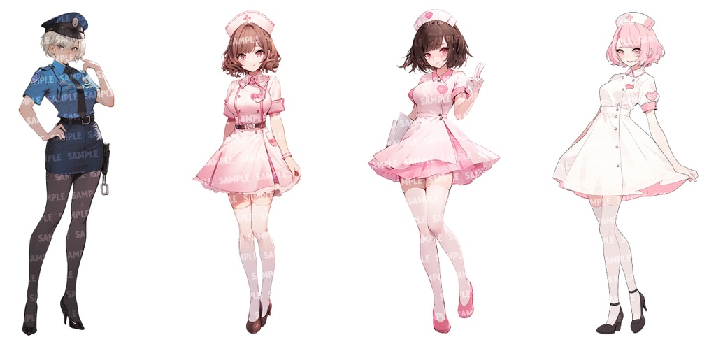 【立ち絵50点】コスプレ|女性/差分あり(png)