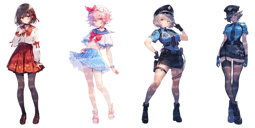 【立ち絵50点】コスプレ|女性/差分あり(png)