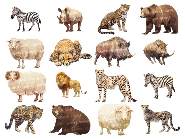 【透過素材140点】動物|肉食獣/草食獣/哺乳類/鳥類(png)