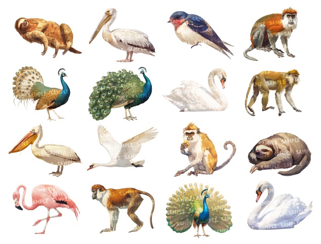 【透過素材140点】動物|肉食獣/草食獣/哺乳類/鳥類(png)