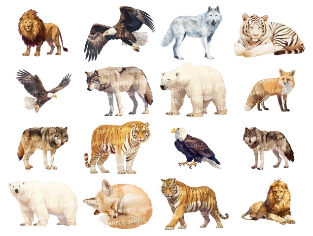 【透過素材140点】動物|肉食獣/草食獣/哺乳類/鳥類(png)