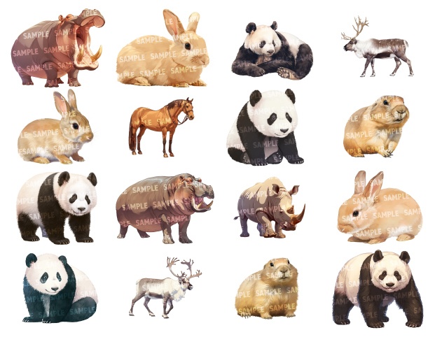 【透過素材140点】動物|肉食獣/草食獣/哺乳類/鳥類(png)