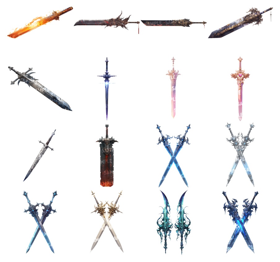 【透過素材145点】武器|RPG風(png)