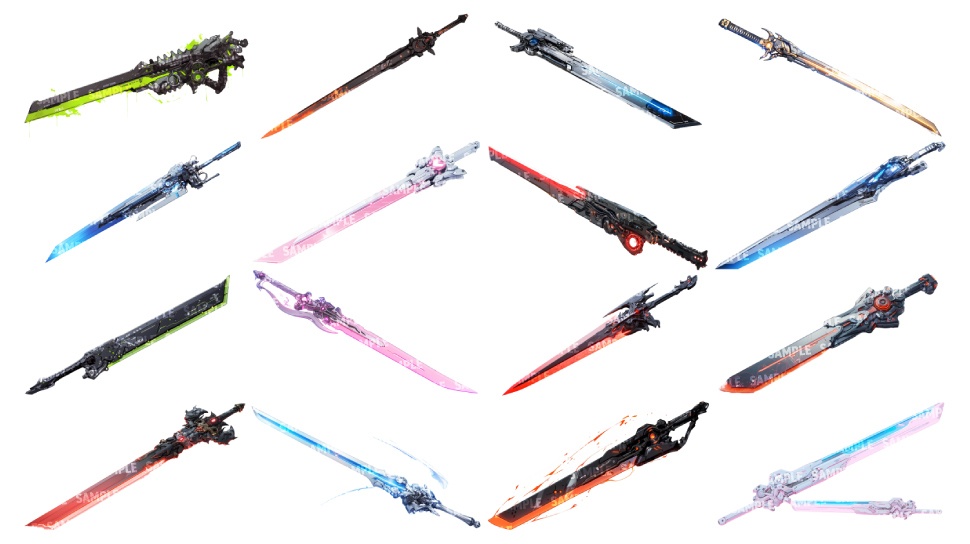 【透過素材125点】武器|近未来/SF風(png)