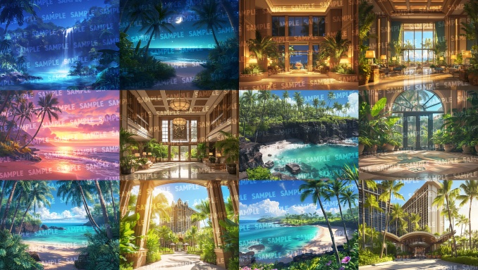 【背景120枚】南国の島国(ゲーム/TRPG/CoC/ココフォリア)