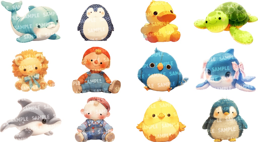 【透過素材60点】ぬいぐるみ(png)