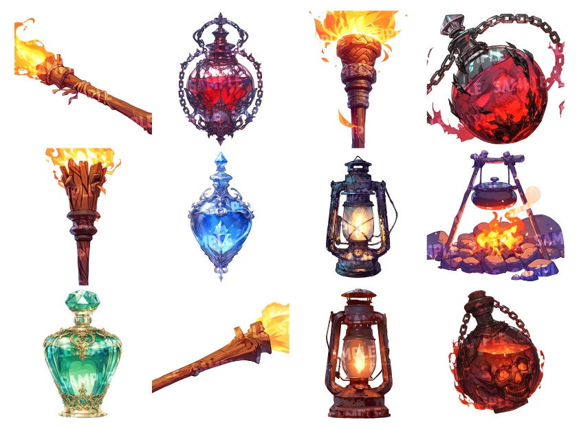 【透過素材100点】RPG小道具(png)