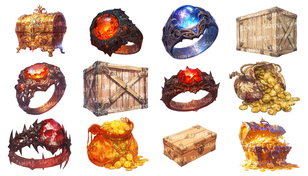 【透過素材100点】RPG小道具(png)