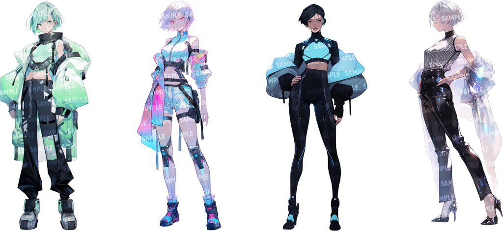 【立ち絵80点】サイバー/メカ|女性/差分あり(png)